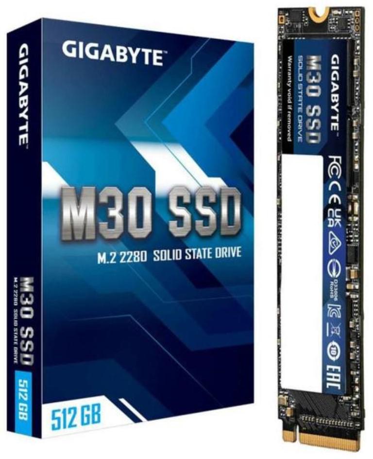 Gigabyte SSD M.2 PCIe M30 512GB  Interface PCIe 3.0x4, NVMe 1.3 Form Factor M.2 2280 Total Capacity 512GB NAND 3D TLC NAND Flash External DDR Cache DDR3L 2Gb Sequential Read speed Up to 3500 MB/s Sequential Write speed Up to 2600 MB/s Random Read IOPS up to 350K Random Write IOPS up to 302K