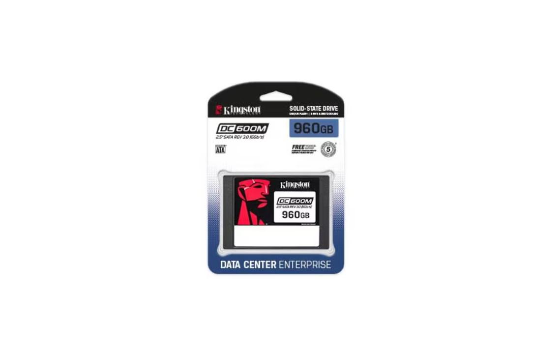 SSD Kingston, DC600M, 2.5", 960GB, SATA 3.0 (6GB/s), R/W speed: 560MBs/530MBs
