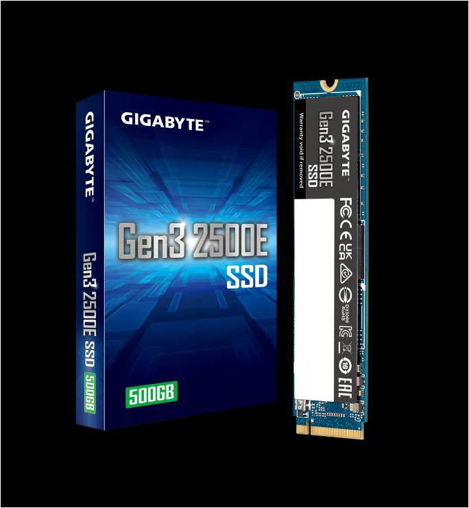 SSD GIGABYTE Gen3 500GB, M.2, PCIe 3.0x4, NVMe1.3, viteza citire: 2300 MB/s, Viteza scriere: 1500 MB/s.
