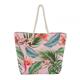 Geanta plaja Tropical, diverse decoruri Dimensiune:  50X38HX35X15.cm Material : panza tesuta canvas din poliester cu imprimeu digital