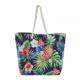 Geanta plaja Tropical, diverse decoruri Dimensiune:  50X38HX35X15.cm Material : panza tesuta canvas din poliester cu imprimeu digital