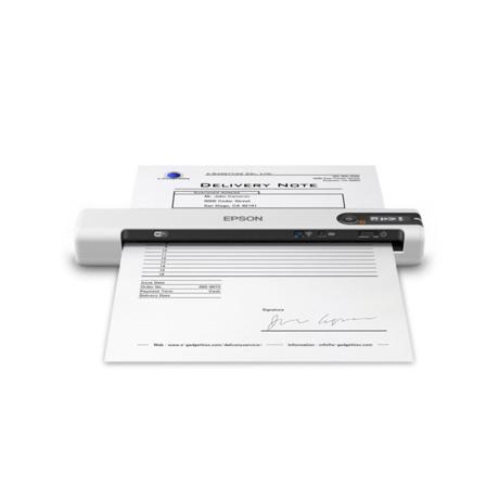 Scanner Epson DS-80W portabil, dimensiune A4, tip sheetfed, viteza scanare: 4 sec/pagina alb-negru si color, rezolutie optica 600x600dpi, , fiabilitate ciclu de lucru zilnic 300 pagini, formate ieşire : BMP, JPEG, TIFF, Scanare către multi TIFF, PDF, Scanare către PDFcăutabil, PDF/A, PNG