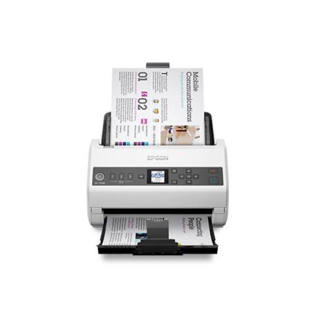 Scanner Epson DS-730N, dimensiune A4, tip sheetfed, viteza scanare: 40 ppm alb-negru si color, rezolutie optica 1200dpi, ADF Single Pass 100 pagini, duplex, Scan to Email, Scan to FTP, Scan to Web folders, Scan to Network folders, software: Epson Device Admin, Epson Document Capture (Mac only)