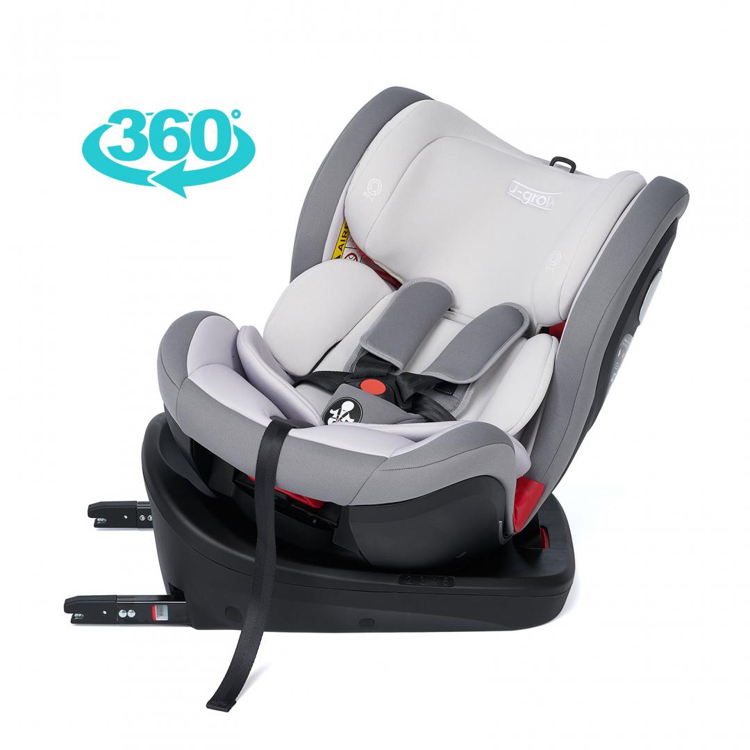 Scaun auto rotativ 360 gr cu Isofix, Gri