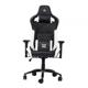 Scaun gaming X by Serioux, Theon, ajustabil, piele sintetica, piston pe gaz, manere reglabile, baza stea cu 5 picioare, greutate maxima admisa 150Kg, perne detasabile, negru/alb