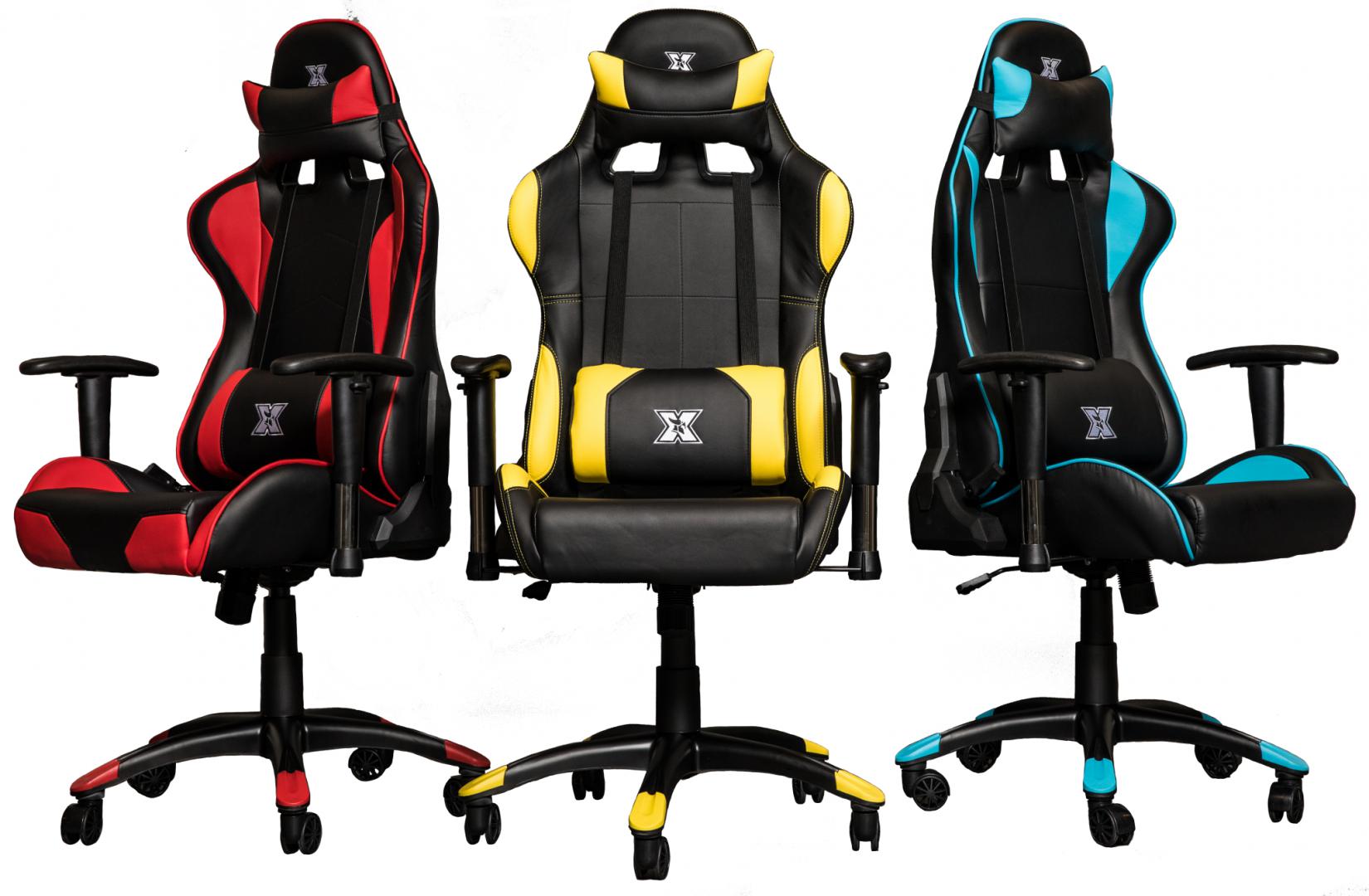 Scaun gaming X by Serioux, Torin, ajustabil, piele sintetica, piston pe gaz, manere reglabile, baza stea cu 5 picioare, greutate maxima admisa 150Kg, perne detasabile, negru si albastru