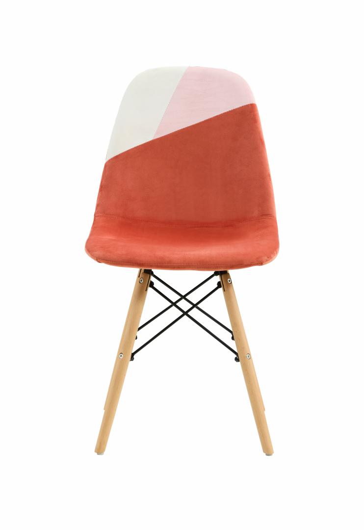 Set of 2 upholstered dining chairs - Patch Coral model Seat