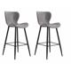 Set of 2 retro bar chairs - Light grey 