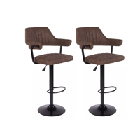 Set of 2 swivel bar stools Vintage Brown