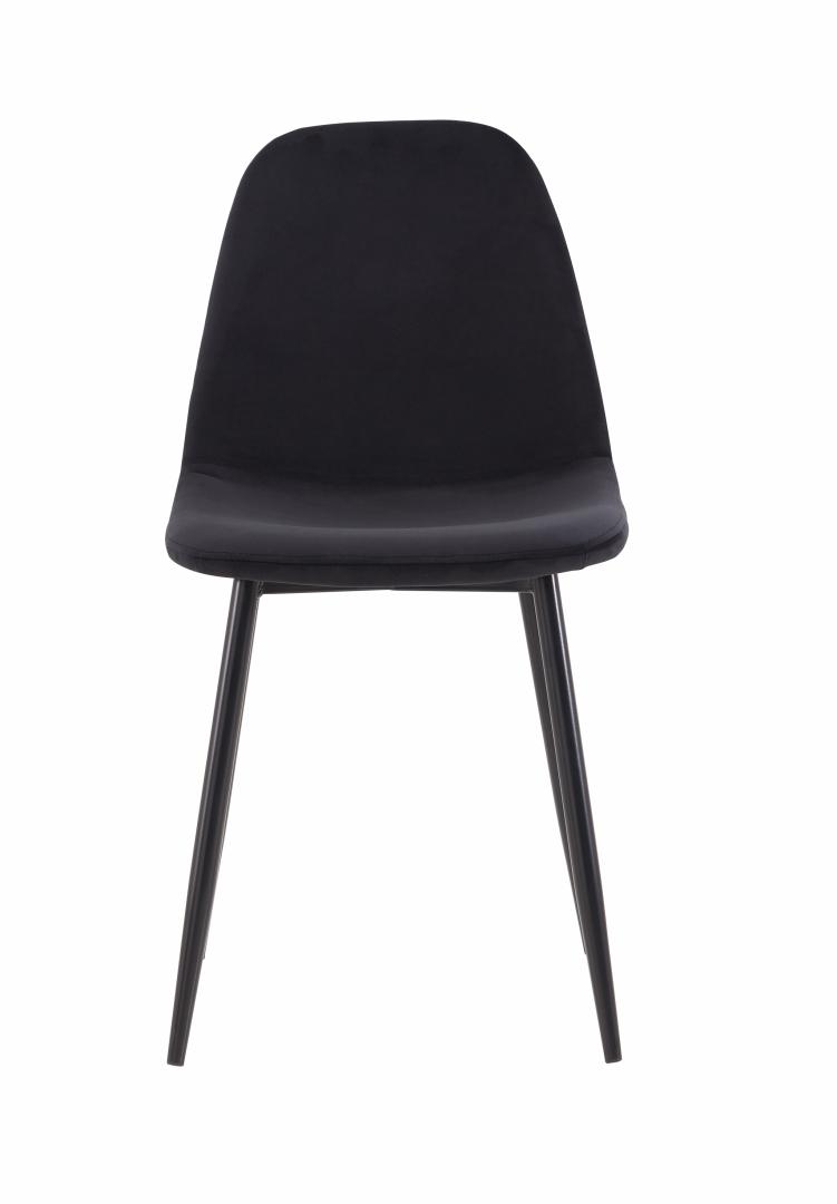 Set of 2 Jaquard Black velvet dining chairs