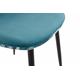 Set of 2 Jaquard Blue velvet dining chairs