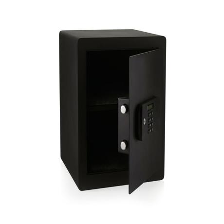 Seif compact de inalta siguranta, Yale, 400x350x340 mm,  YSEB/400/EB1; Caracteristici: Ușa tăiată cu laser-întărită cu placă armată anti- forare; Mecanism deschidere ușă automat; Încuietoare motorizată cu  nivel de securitate ridicat; Blocare timp de 1min în cazul introducerii unui cod greșit de 3
