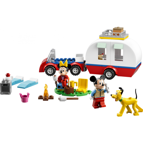 Joc set de constructie LEGO® Disney® - Mickey and Friends: Camping cu Mickey si Minnie mouse LEGO10777, cca 100 piese, 4+