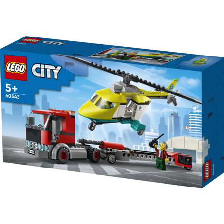 Set de constructie Lego, Transport elicopter salvare, 60343