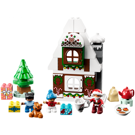 Joc set de constructie LEGO® DUPLO® Casa din turtă dulce a lui Moș Crăciun LEGO10976, cca 50 piese, 2+