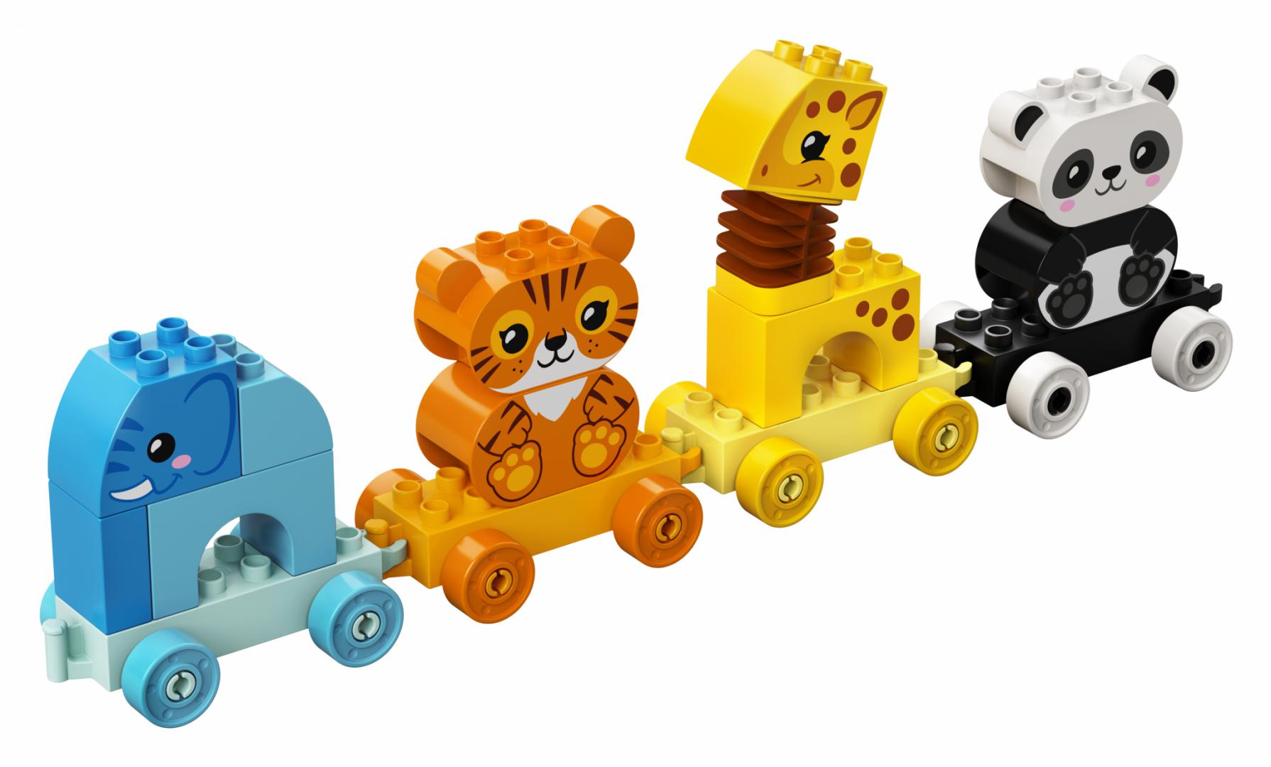 Joc set de constructie LEGO® DUPLO® Trenul cu animalute LEGO 10955, 15 piese, carti cu imagini, 1.5+, Multicolor