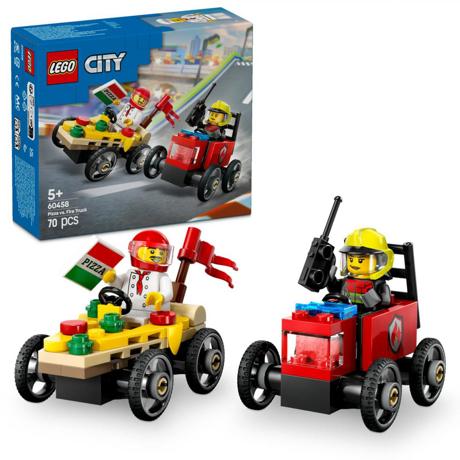 PACHET DE CURSE FURGONETA DE PIZZ VS. CAMION DE POMPIERI, LEGO 60458