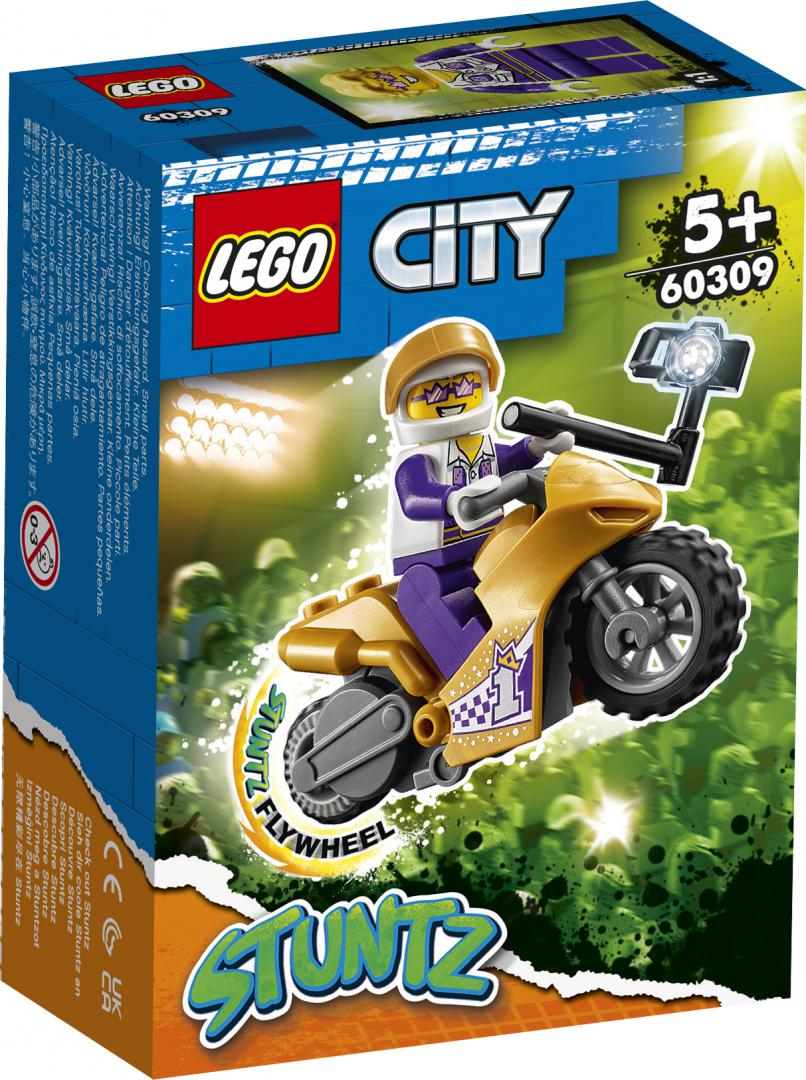 Set de constructie Lego, Motocicleta Cascadorie Pentru Selfie, 60309