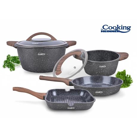 SET GATIT 6 PIESE ALUMINIU TURNAT, PARIS, COOKING BY HEINNER