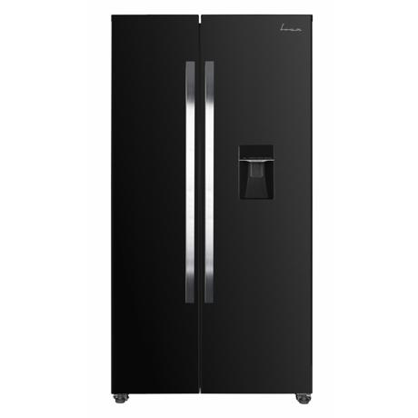 Side by side Fram FSBS-HM440NFBKWDE++, 439 L, No Frost, Dozator de apa, Display LED cu control touch, Inverter, H 177cm, Negru