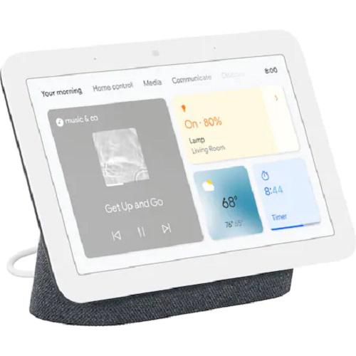 Boxa inteligenta Google Nest Hub (2nd Gen), 7" touchscreen, Wi-Fi, Bluetooth, 3 Microfoane, Negru