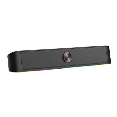 Soundbar gaming Serioux Yron RGB, putere: 3W x 2, impedanta: 4Ω, frecventa: 150Hz - 20KHz, sensibilitate:750mv ± 50, alimentare: DC5V / 1A, S / N: ≥85dB, dimensiunea driverului: 2 inch x 2, conexiune: 3.5mm jack TRS, RGB : 6 moduri de lumina, cablu USB & audio:  1.2m