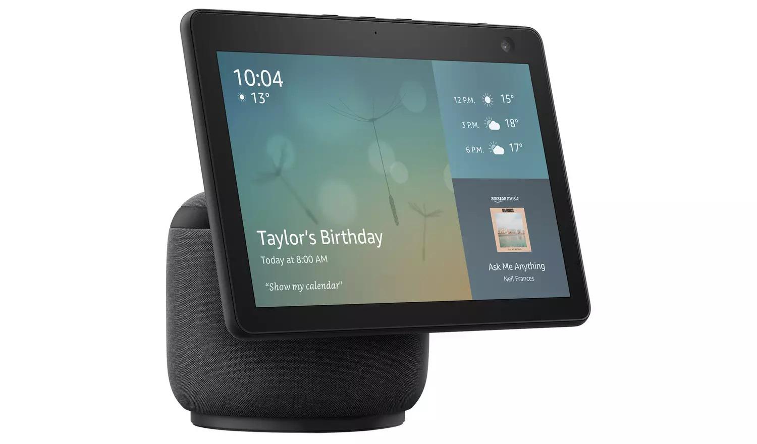Boxa inteligenta Amazon Echo Show 10 (3rd Gen), 10.1" Touchscreen, Camera 13 MP, Bluetooth, Wi-Fi, Negru
