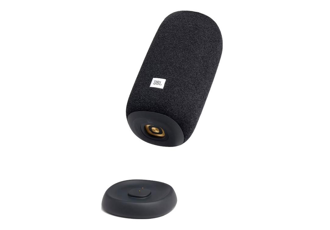 Boxa portabila smart Jbl Link Portable, Sunet 360 grade, Wi-Fi, Bluetooth, Wireless streaming, Asistent Google, Negru
