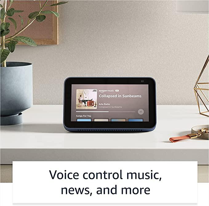 Boxa inteligenta Amazon Echo Show 5 (2nd Gen), 5.5" Touch Screen, Camera 2 MP, Wi-Fi, Bluetooth, alb