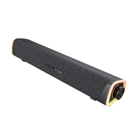 Soundbar Trust GXT 620 Axon, puetere (RMS) 6W, frecventa 20 Hz - 20.000 Hz, audio input 3.5mm (1.4m), iluminare RGB, alimentare prin USB,  negru