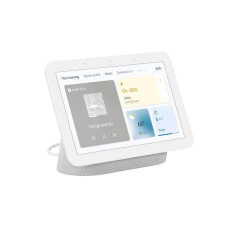 Boxa inteligenta Google Nest Hub (2nd Gen), 7" touchscreen, Wi-Fi, Bluetooth, 3 Microfoane, Alb