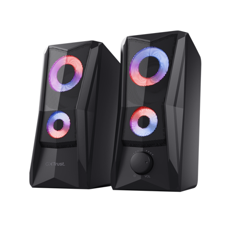 Boxe Trust GXT 606 Javv, iluminare RGB LED, putere maxima 12W, frecventa de raspuns 160 Hz - 20.000 Hz, audio input 3.5mm, negru