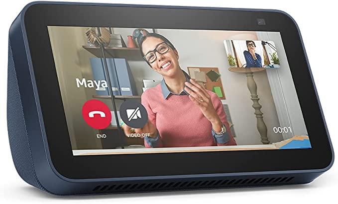 Boxa inteligenta Amazon Echo Show 5 (2nd Gen), 5.5" Touch Screen, Camera 2 MP, Wi-Fi, Bluetooth, albastru