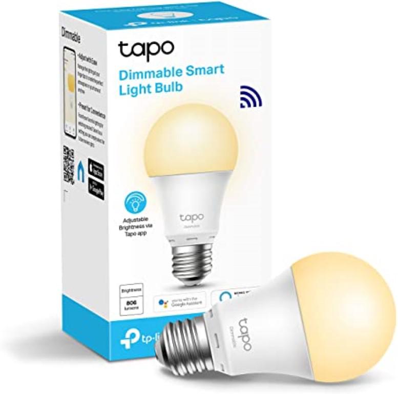 TP-Link Tapo L510E Smart bulb White, Yellow Wi-Fi, Dimmable, E27, Wi-Fi Protocol IEEE 802.11b/g/n, Wi-Fi Frequency 2.4 GHz Wi-Fi, 220–240 V, 50/60 Hz, 73 Ma, 806 lumens, 2,700 K, 8.7 W.