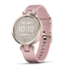 Ceas Garmin Lily editia Sport, display AMOLED, dimensiune afisaj 34.5 mm, rezolutie afisaj 240 x 201 pixeli, memorie 8GB, autonomie pana la 5 zile, rezistanta la apa pana la 5 ATM, greutate: 24g, Ramă Cream Gold cu carcasă Dust Rose şi curea din silicon