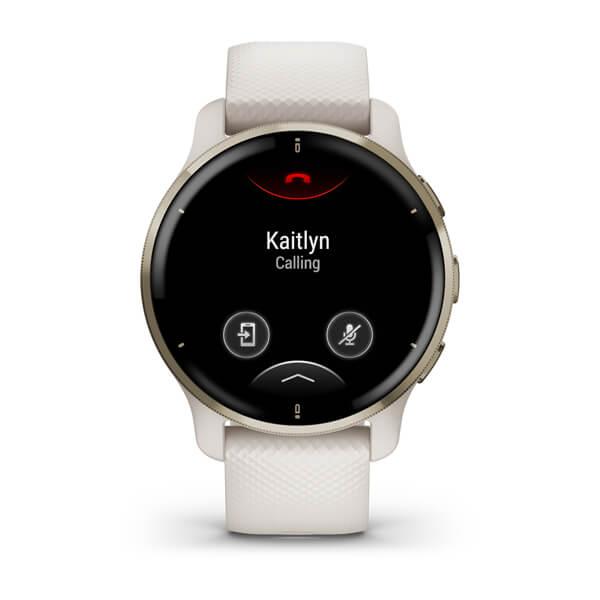 Garmin SmartWatch Venu 2 Plus Stainless Steel Bezel, Ivory + Cream Gold