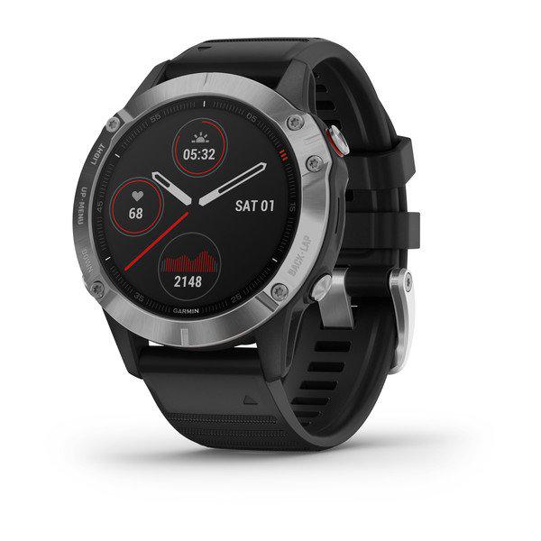 Smartwatch Garmin Fenix 6 Silver, GPS, Black Stainless steel