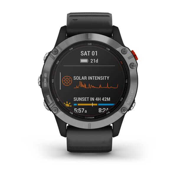Smartwatch Garmin Fenix 6S Solar, GPS, Silver/Black Band