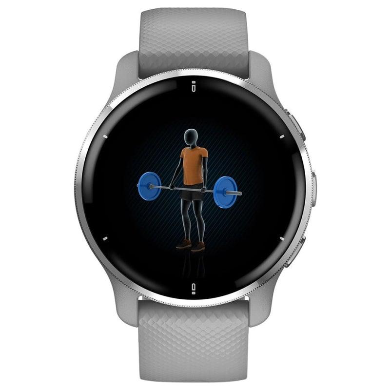 Garmin SmartWatch Venu 2 Plus Silver Stainless Steel Bezel, Grey