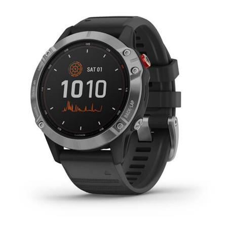 Smartwatch Garmin Fenix 6, GPS, Solar Silver/Black Band
