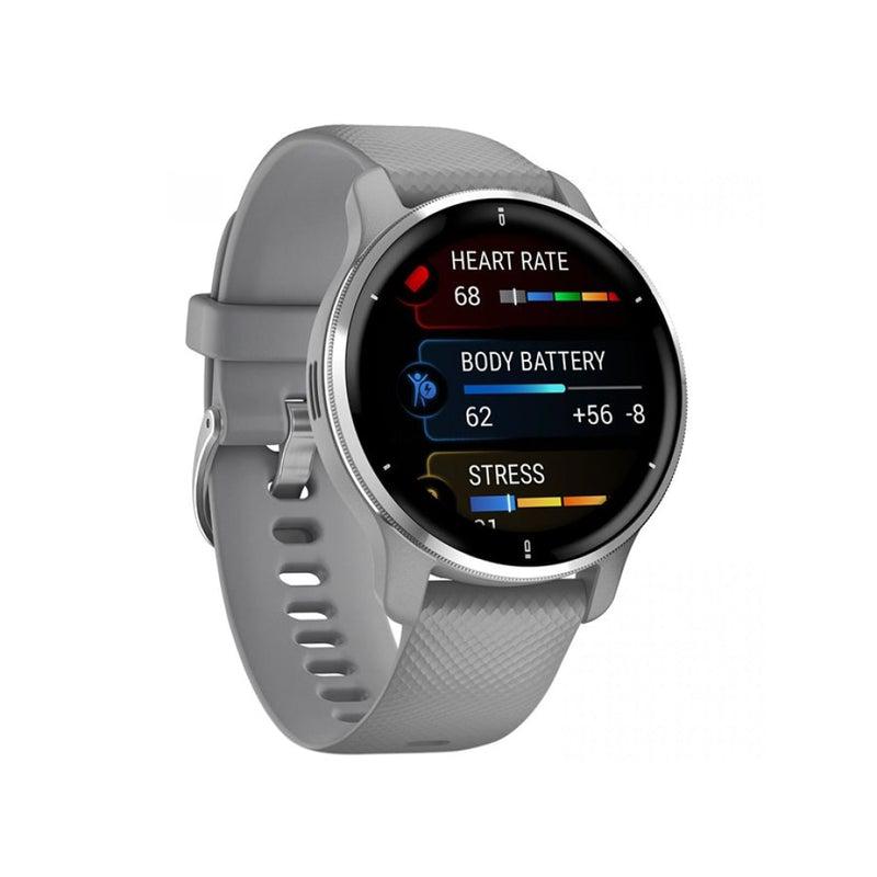Garmin SmartWatch Venu 2 Plus Silver Stainless Steel Bezel, Grey