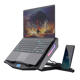 Cooler laptop Trust GXT 1127 Yoozy, pentru laptopuri cu diagonala de pana la 17.3", 2 ventilatoare, viteza rotatie 1500 RPM, interval zgomot 30 dBA - 35 dBA, iluminare RGB, negru