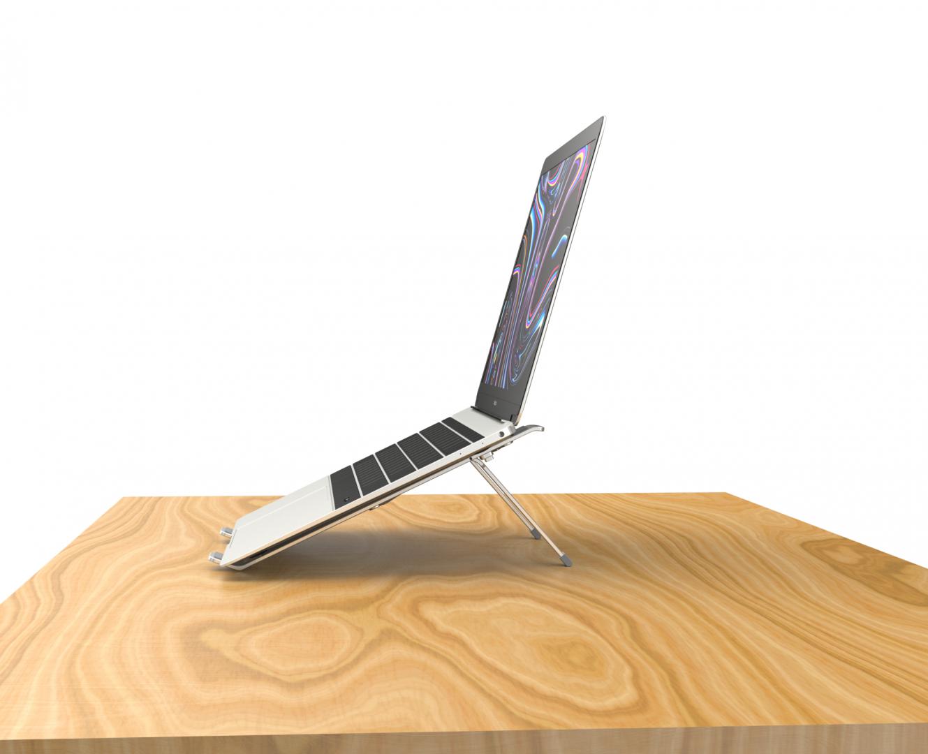Suport laptop Serioux, SRXNCPU2, aluminiu, compatibil până la 15.6 ", argintiu, 4 unghiuri ajustabile