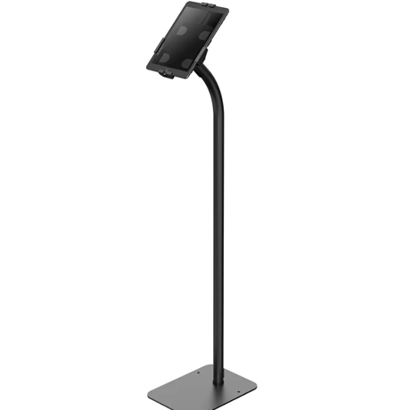 Neomounts by Newstar FL15-625BL1 tablet floor stand  General Min. screen size* : 7,9 inch Max. screen size* : 11 inch Max. weight : 1 kg Screens : 1  Functionality Type : Tilt, Rotate  Tilt (degrees) : +20°, -110°  Rotate (degrees) : 360°  Height : 123,8 cm  Width : 22 cm  Adjustment type : Manual