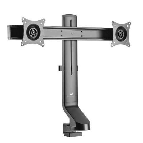Suport monitor de birou Neomounts FPMA-D860DBLACK; pentru display-uri cu diagonale 10"-27", sistem de prindere VESA 75x75~100x100, suporta 2 ecrane, greutate maxima suportata 7kg per ecran, full motion, tilt +10°, -10°, swivel +10°, -10°, +180°, -180°; gas spring; culoare negru. Garantie 5 ani