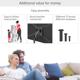 Suport Mobil de podea pentru TV plat/curbat Barkan + raft metal pentru laptop, 32" - 83", VESA 600x400mm, Max 150kg, Negru