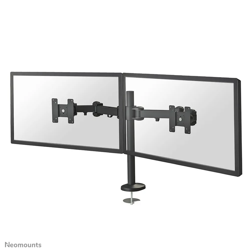 Neomounts by Newstar full motion dual desk mount (grommet) for two 10- 27" monitor screens