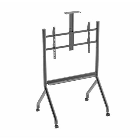 Stand TV mobil Serioux TV213CA, dimensiuni: 1050x755x2320mm, compatibilitate Max Vesa:  900x600mm, compatibilitate TV:  55"-100", greutate maximă suportata: 120 kg, baza cu 4 roti, raft multifunctional, gri