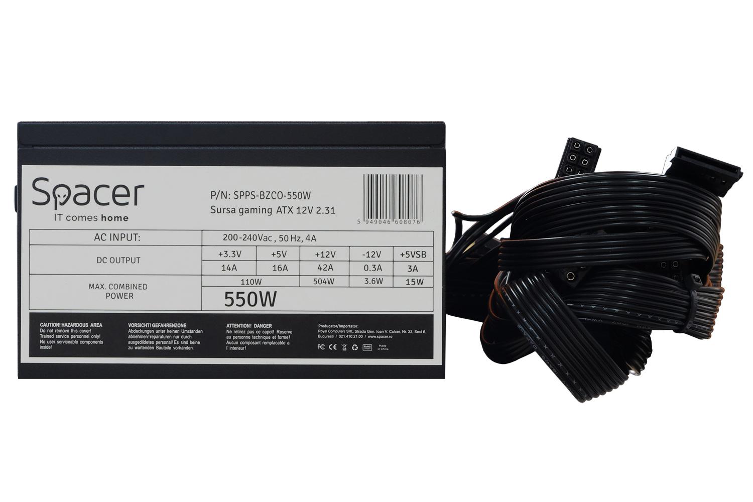 Sursa Spacer ATX BZCO-550 80+ Bronze compatible
