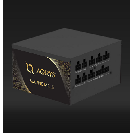 Sursa Aqirys Magnetar LE 750W 80 Gold Plus   TECHNICAL DATA  Continuous power: 750W Form factor: ATX ATX Version: ATX V2.52 Efficiency: 80PLUS® Gold certified Intel® C6/C7: Yes PFC: Active Illumination: No Modular cables: Yes Cable type: Flat, black Fan size: 120 mm Fan speed: Temperature controlled